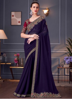 Absorbing Purple Ceremonial Classic Saree