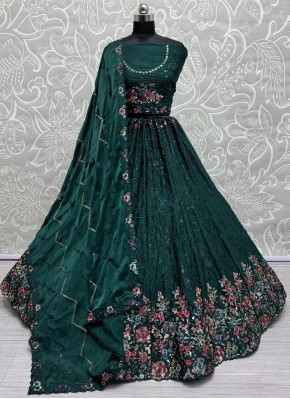 Adorable Green and Teal Fancy Lehenga Choli