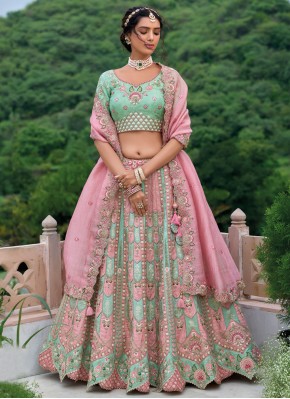 Adorning Stone Mustard Trendy Lehenga Choli