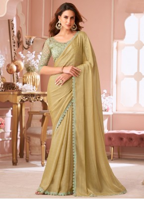 Amazing Georgette Khaki Trendy Saree