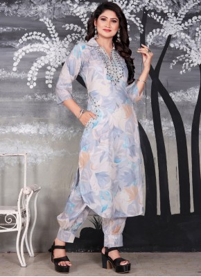 Amusing Blue Festival Casual Kurti