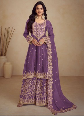 Appealing Purple Readymade Salwar Kameez