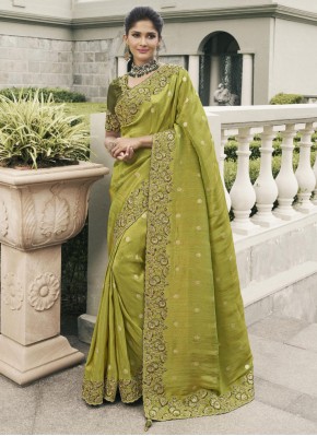 Appealing Stone Tussar Silk Designer Saree