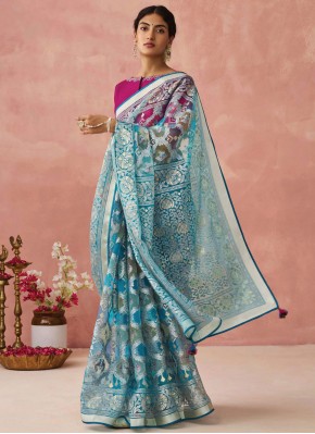 Aqua Blue Festival Classic Saree