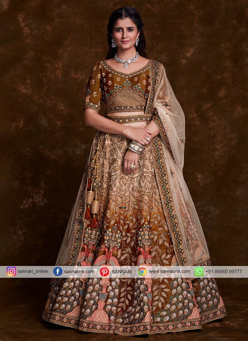 Buy Beautiful Yellow Zari Embroidered Georgette Haldi Wear Lehenga Choli  Online At Ethnic Plus