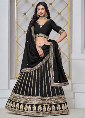 Artistic Sequins Black Art Silk Trendy Lehenga Choli