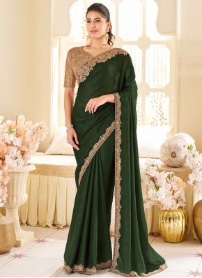 Aspiring Shimmer Georgette Embroidered Traditional Saree