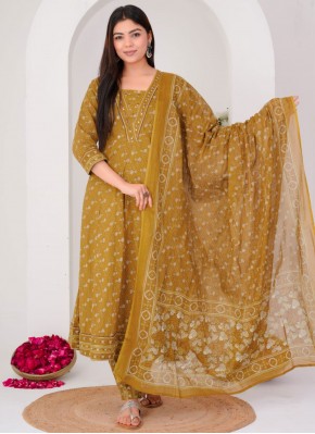 Astonishing Brown Cotton Readymade Salwar Kameez