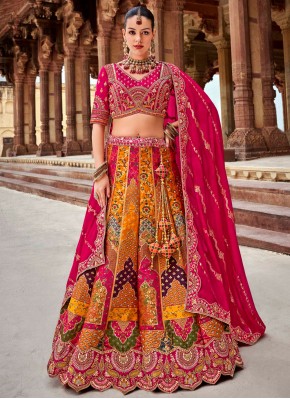 Banarasi Silk Multi Colour Zari Trendy Lehenga Choli