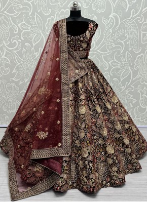 Baronial Maroon Designer Lehenga Choli