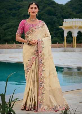 Beige Color Contemporary Saree