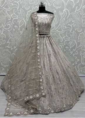 Beige Embroidered Sangeet Designer Lehenga Choli