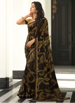 Black and Gold Lace Casual Trendy Saree