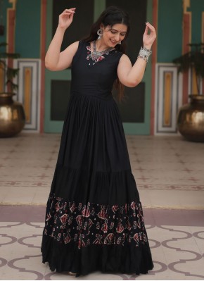 Black Color Readymade Gown