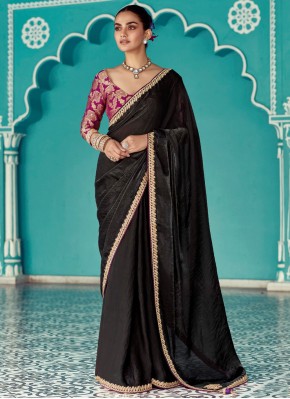 Black Organza Party Classic Saree