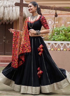 Black Viscose Sangeet Readymade Lehenga Choli