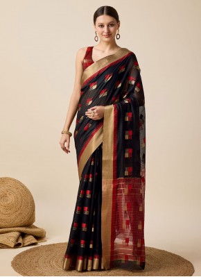 Black Weaving Party Classic Saree