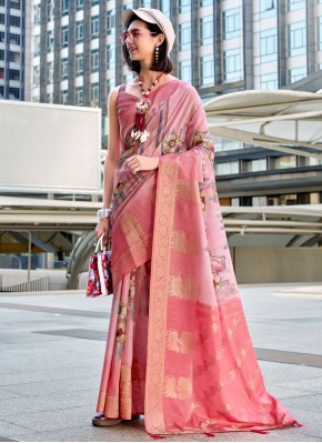 Blissful Jacquard Work Handloom silk Trendy Saree