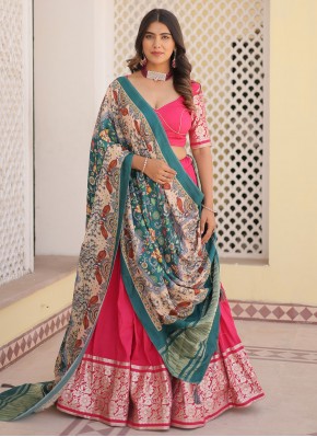 Blissful Jacquard Work Viscose Pink Designer Lehenga Choli