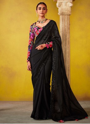 Blissful Thread Black Classic Saree