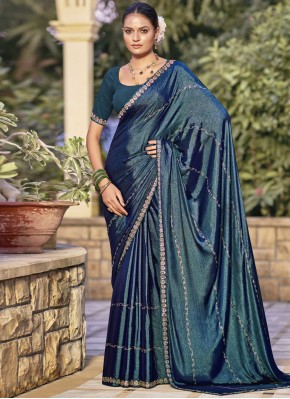 Blooming Border Morpeach  Trendy Saree