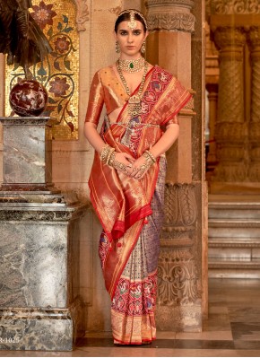 Blooming Weaving Banarasi Silk Contemporary Style 
