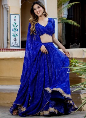 Blue Festival Georgette Lehenga Choli