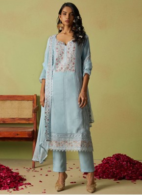 Blue Organza Salwar Kameez