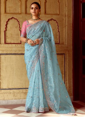 Blue Sangeet Designer Saree