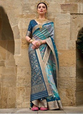 Blue Silk Designer Saree