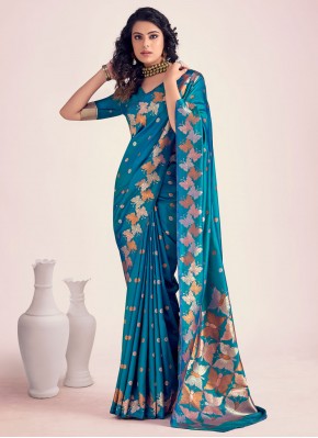 Blue Weaving Ceremonial Trendy Saree