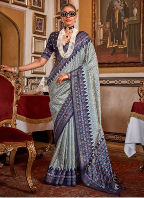 Brilliant Print Silk Contemporary Saree