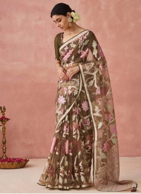 Brown Brasso Ceremonial Designer Saree