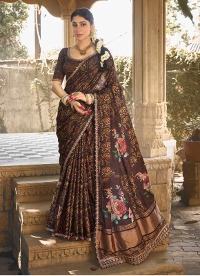 Brown Color Trendy Saree