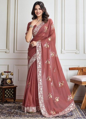 Brown Festival Contemporary Saree