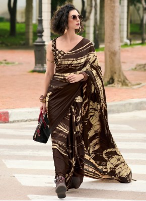 Brown Party Contemporary Saree