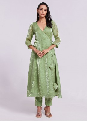 Capricious Plain Organza Floor Length Kurti