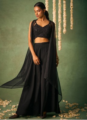 Captivating Black Trendy Salwar Kameez