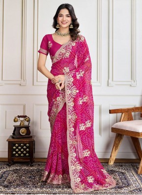 Catchy Rani Festival Trendy Saree