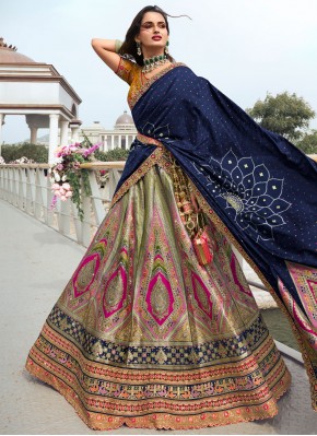 Catchy Sea Green Sequins Trendy Lehenga Choli