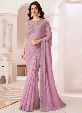 Chiffon Lavender Classic Saree