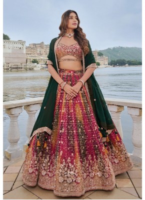 Chiffon Satin Hand Work Designer Readymade Lehngha Choli