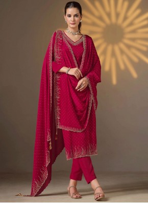 Chiffon Satin Swarovski Rani Trendy Salwar Kameez