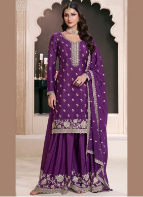 Chinon Designer Salwar Kameez in Purple