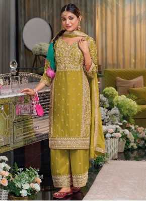 Chinon Mirror Green Readymade Salwar Kameez