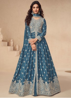 Chinon Morpeach  Embroidered Readymade Lehenga Choli