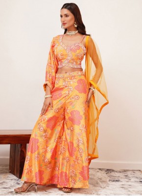 Chinon Yellow Readymade Salwar Kameez