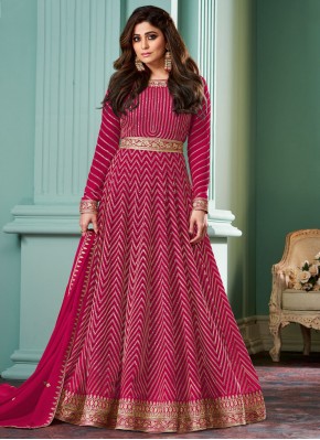 Classy Hot Pink Sangeet Trendy Gown