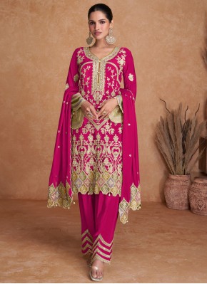 Classy Zari Rani Chinon Readymade Salwar Kameez