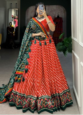 Compelling Red Ceremonial Trendy Lehenga Choli